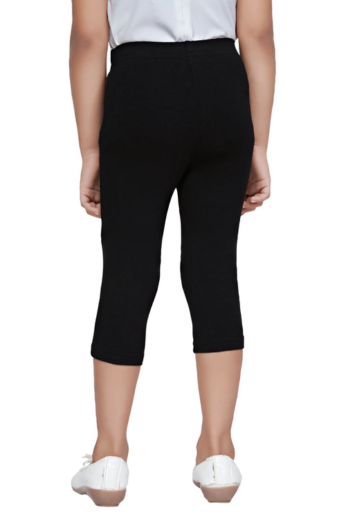 Black Cotton Stretch Capri LG725
