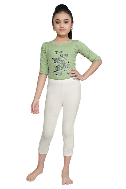 Cream Stretch Capri LG725