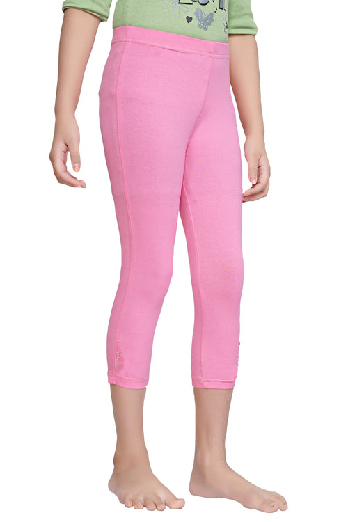 Pink 3/4th Slim Fit Leggings LG725