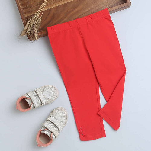 Red 3/4th Slim Fit Leggings LG725