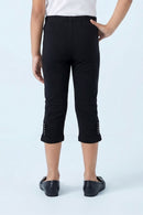 Black Cotton Stretch Capri LG725
