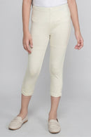 Cream Stretch Capri LG725