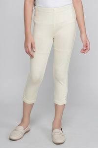 Cream Stretch Capri LG725