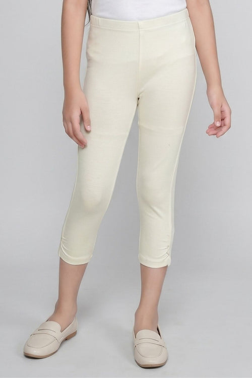 Cream Stretch Capri LG725