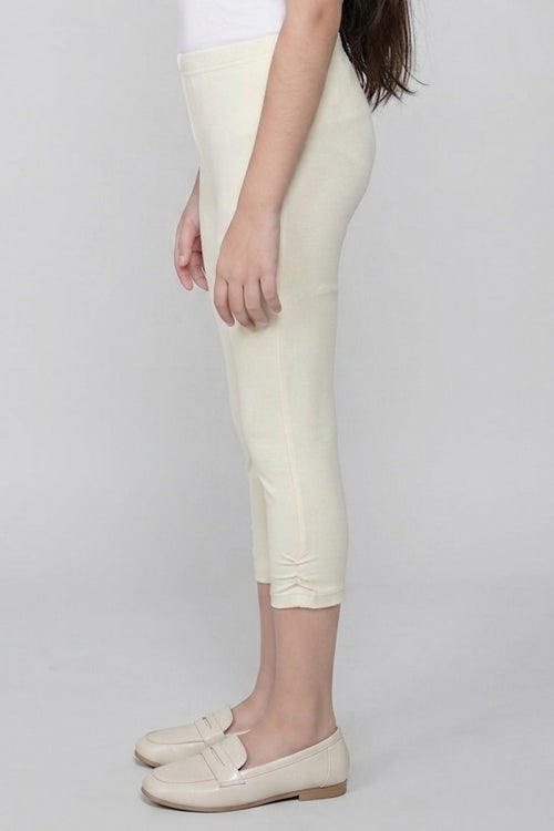Cream Stretch Capri LG725