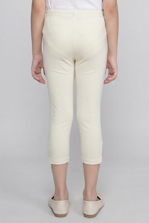 Cream Stretch Capri LG725