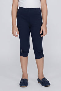 Navy 3/4th Slim Fit Leggings LG725