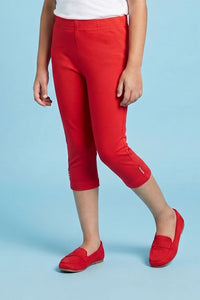Red 3/4th Slim Fit Leggings LG725