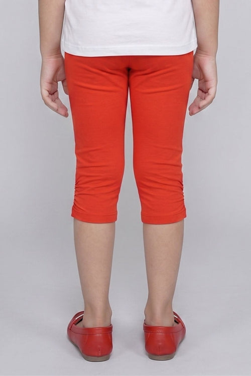 Tomato Red 3/4th Slim Fit Leggings LG725