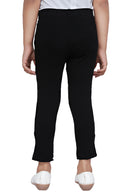 Girls Black Solid Capri Leggings