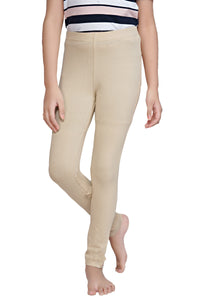 Girls Beige Stretch Fit Leggings