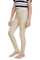 Girls Beige Stretch Fit Leggings