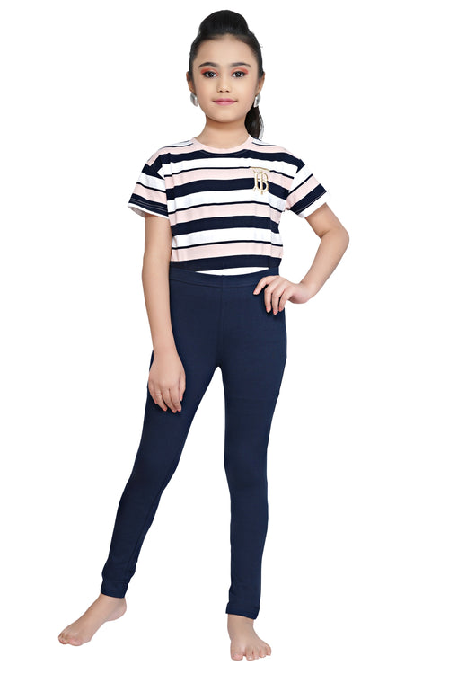 Navy Blue Slim Fit Leggings LG726