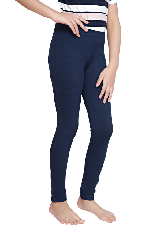Navy Blue Slim Fit Leggings LG726