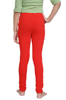 Girls Red Slim Fit Leggings