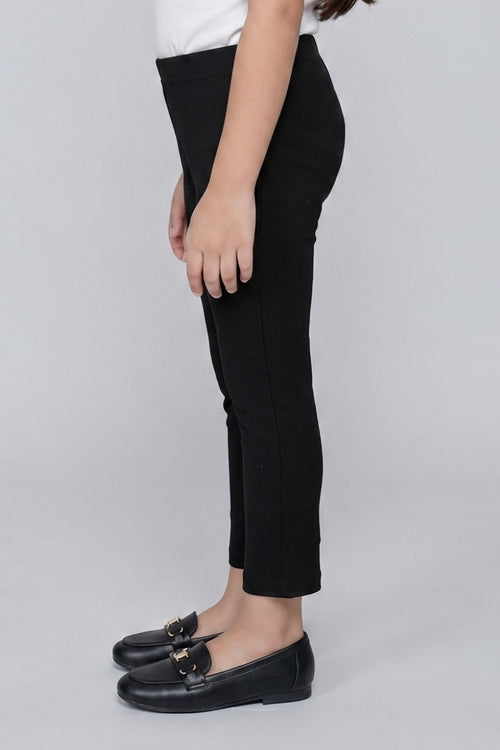 Black Solid Capri Leggings LG726