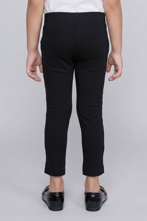 Black Solid Capri Leggings LG726