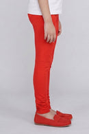Red Slim Fit Leggings LG726