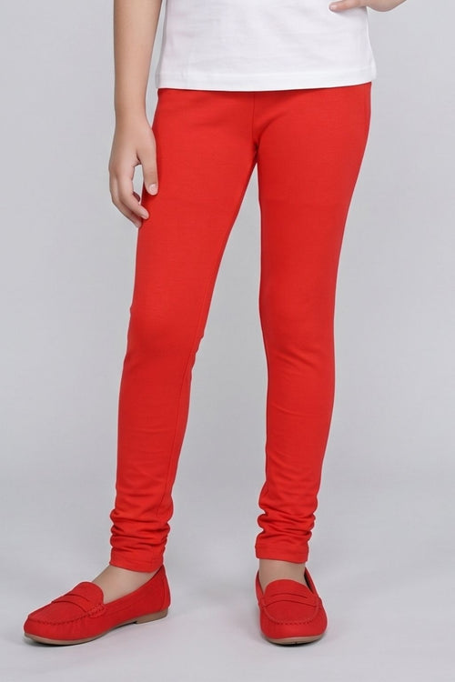 Red Slim Fit Leggings LG726
