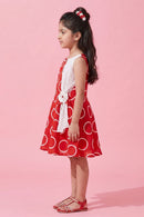 Red Printed Party Dress M1395