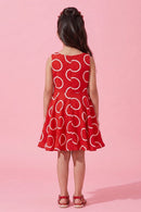 Red Printed Party Dress M1395