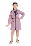 Tiny Girl Onion Pink Checkered Midi | Girls Stylish Party Dress India | Kids