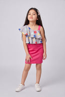 Onion Pink One-Shoulder Ruffle Midi M1601
