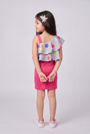 Onion Pink One-Shoulder Ruffle Midi M1601