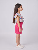 Onion Pink One-Shoulder Ruffle Midi M1601
