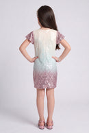 Onion Pink Ombre Sequin Party Dress M1806