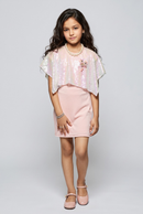 Pink Sequin Cape Party Dress M1815