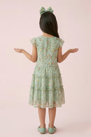 Mint Green Floral Tiered Dress M2013