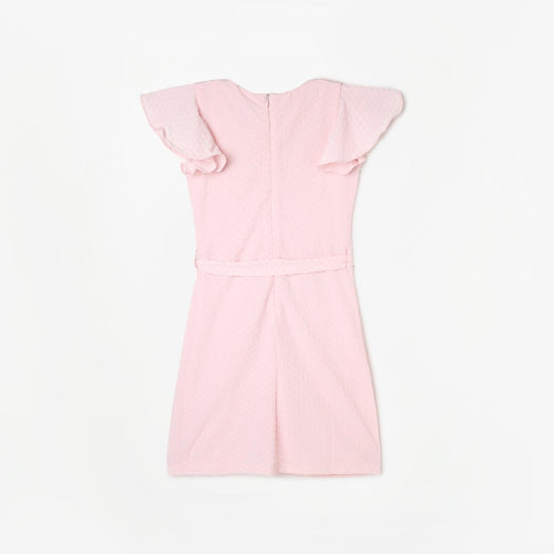 Pink Layered Net Dress M2025