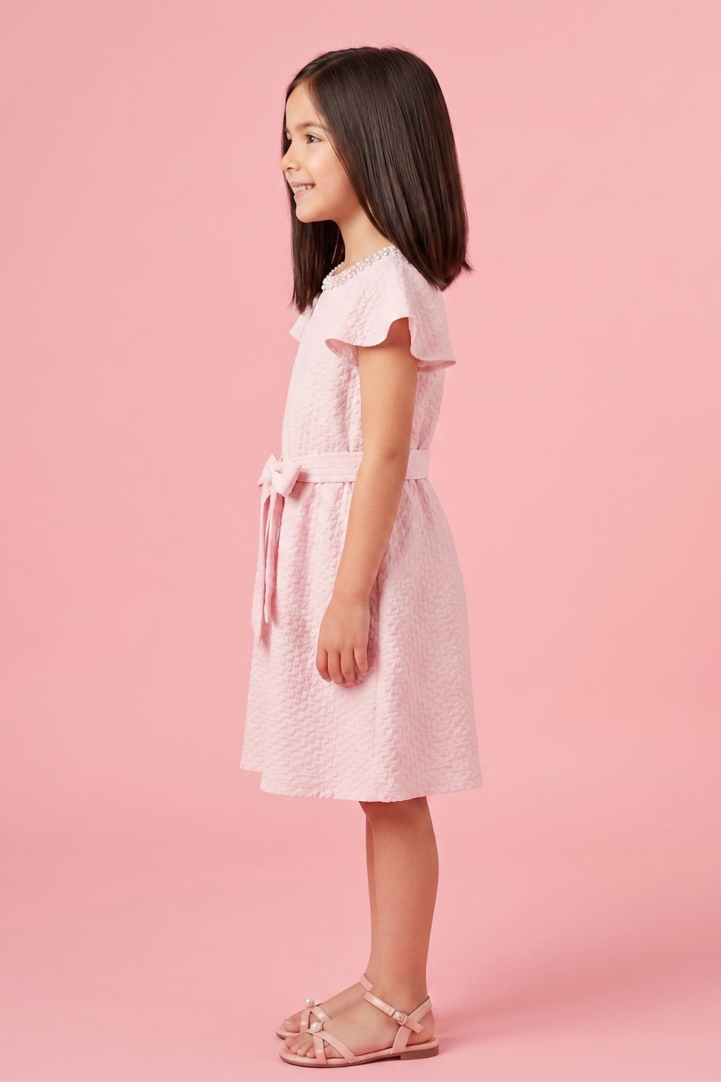 Pink Layered Net Dress M2025