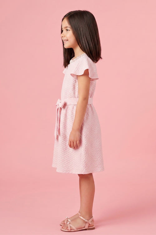 Pink Layered Net Dress M2025