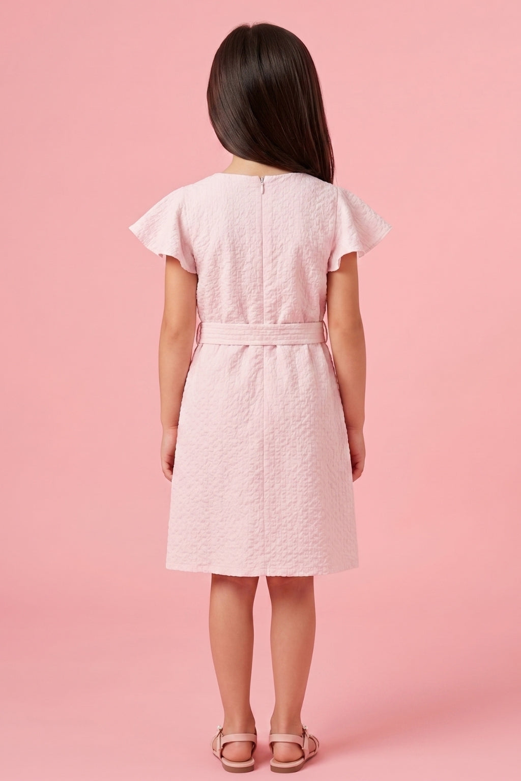 Pink Layered Net Dress M2025