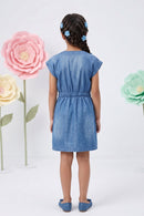 Denim Buttoned Belted Dress M2037