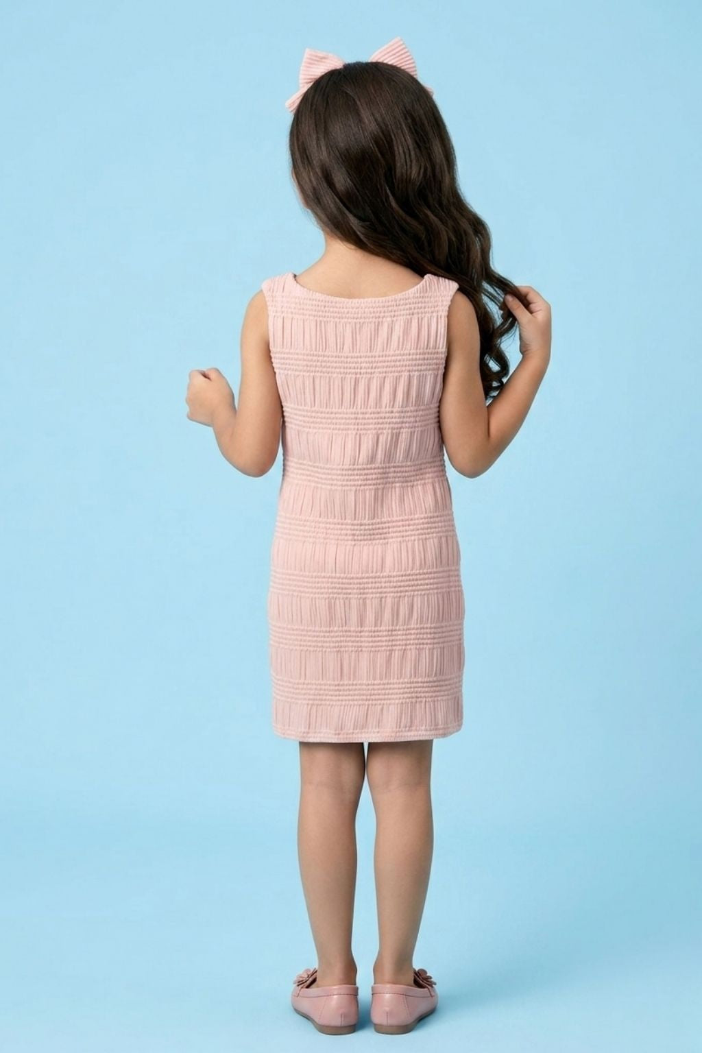 Peach Textured Sleeveless Top M2038