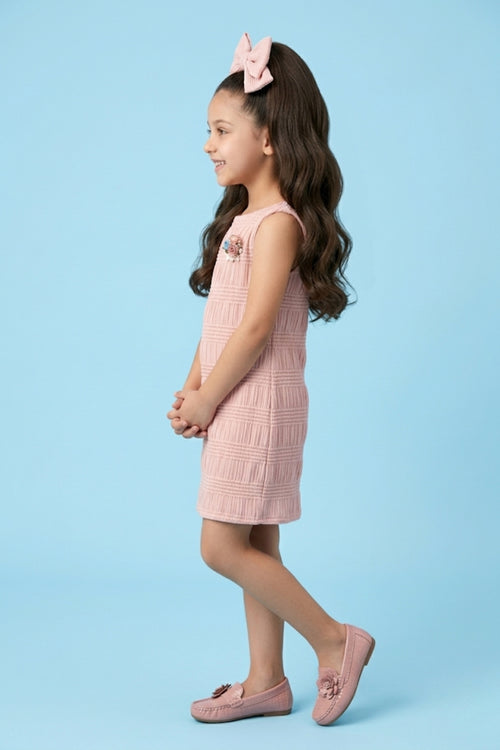 Peach Textured Sleeveless Top M2038