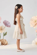 Gold Printed A-Line Frock M2039