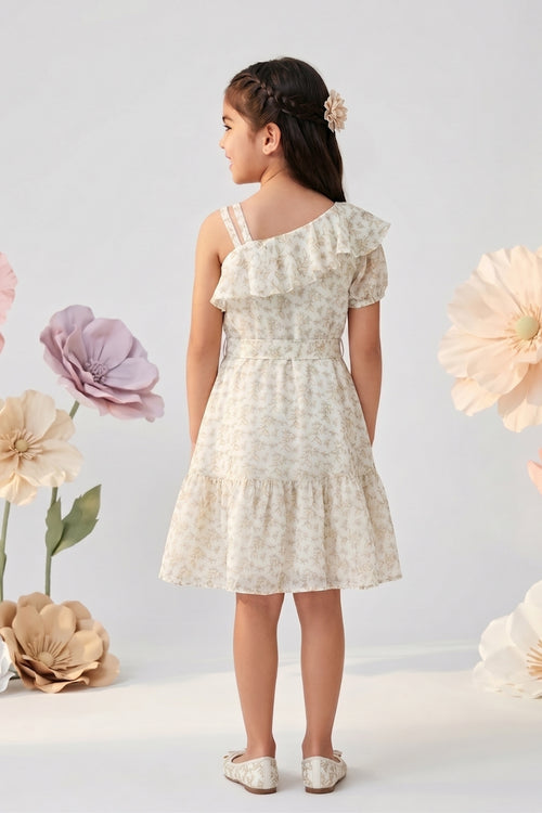 Gold Printed A-Line Frock M2039