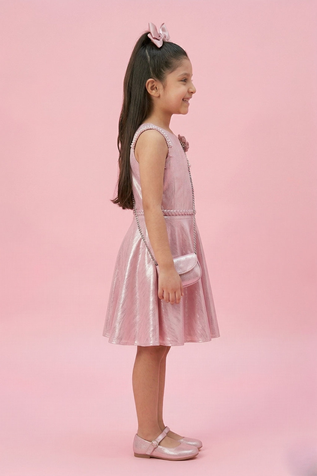 One-Shoulder Pink Party Dress M2063