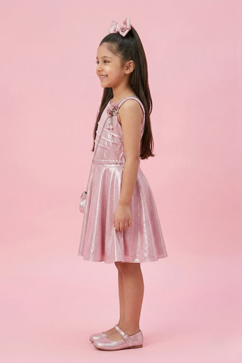 One-Shoulder Pink Party Dress M2063