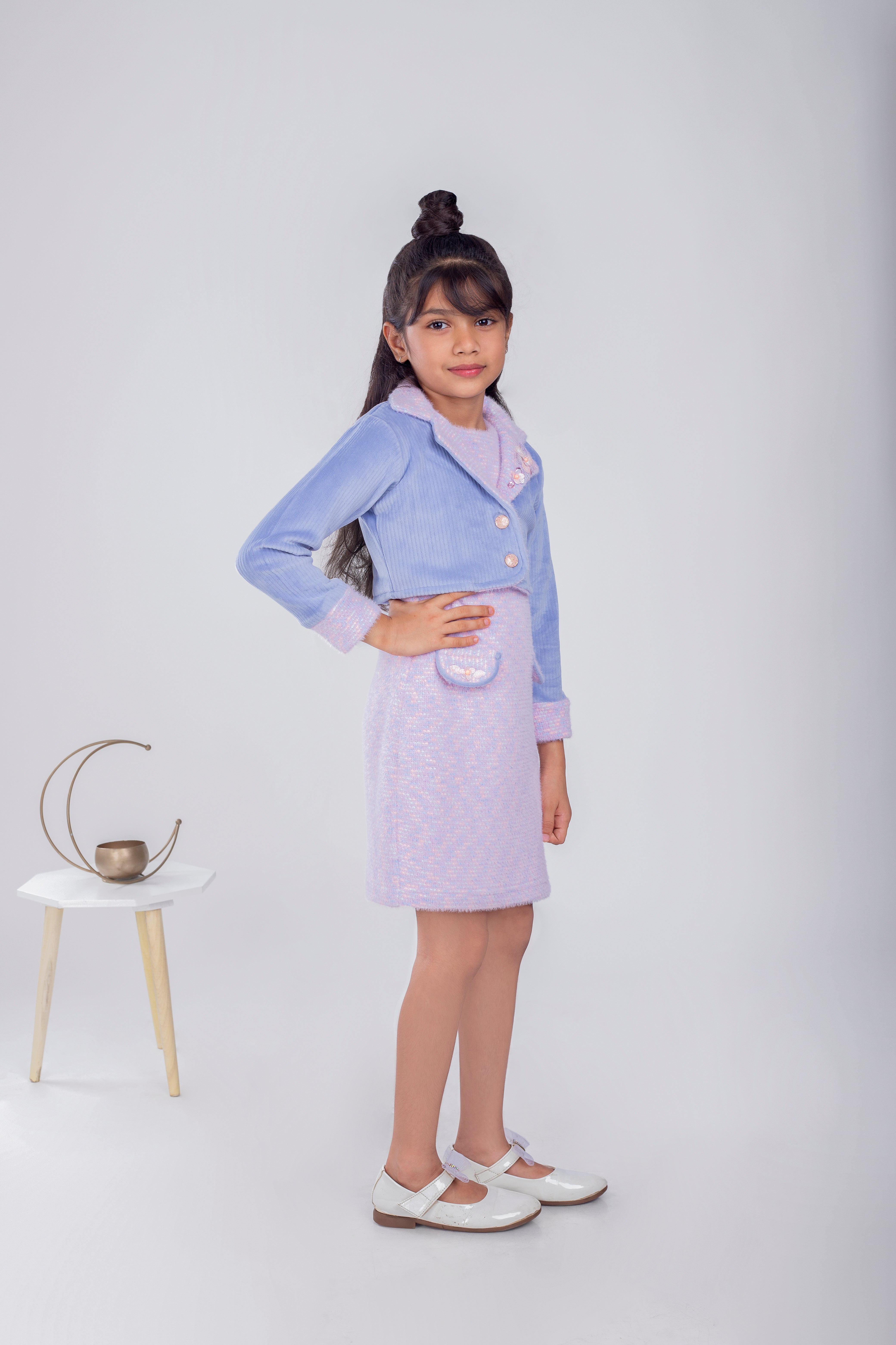 Tiny Girl Blue & Pink Panel Dress