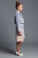 Tiny Girl Girls Co Ord Set Lavender Solid Knitted Winter Wear