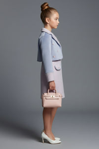 Tiny Girl Girls Co Ord Set Lavender Solid Knitted Winter Wear