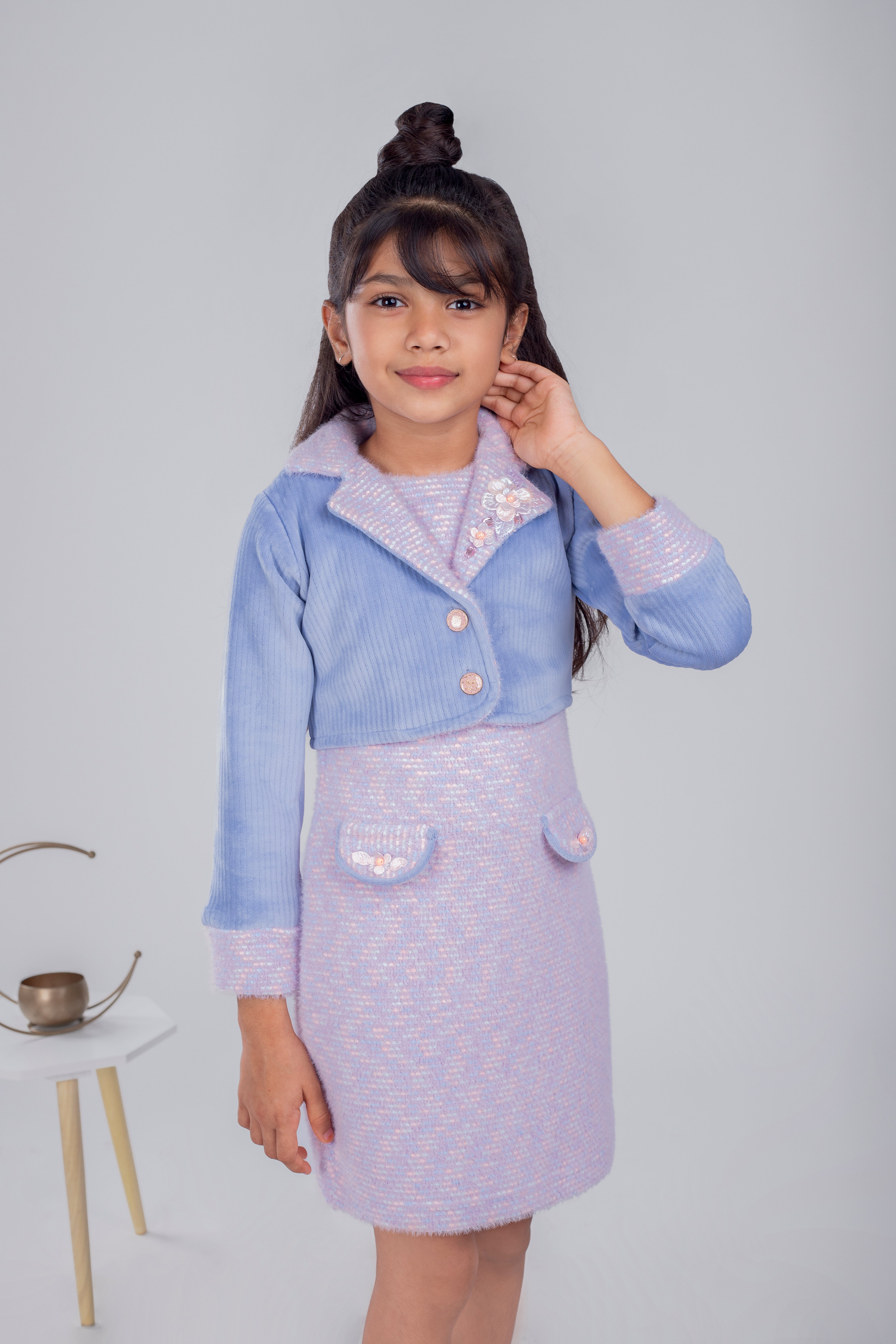 Tiny Girl Blue & Pink Panel Dress