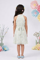 Lemon Floral Halter Neck Dress M2217