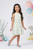 Lemon Floral Halter Neck Dress M2217