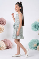 Spaghetti Strap Sleeveless Green Midi Dress M2218